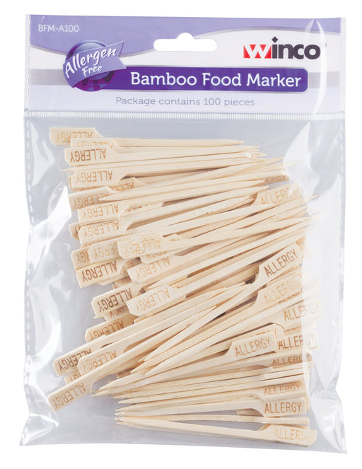 Bamboo food marker, Allergen Free, 100pcs per pack (20 Pack)-cityfoodequipment.com