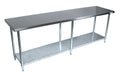 16 ga. S/S Work Table With Galvanized Undershelf 96"Wx24"D-cityfoodequipment.com