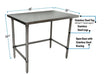 18 ga. S/S Work Table With Open Base 48"Wx30"D-cityfoodequipment.com