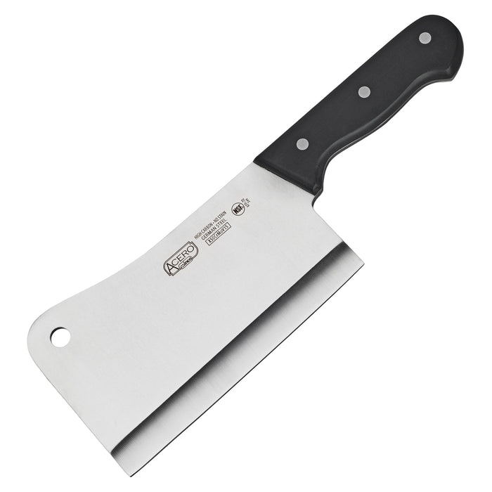 7" Cleaver, Riveted, POM Hdl, w/Hanging Hole (6 Each)-cityfoodequipment.com