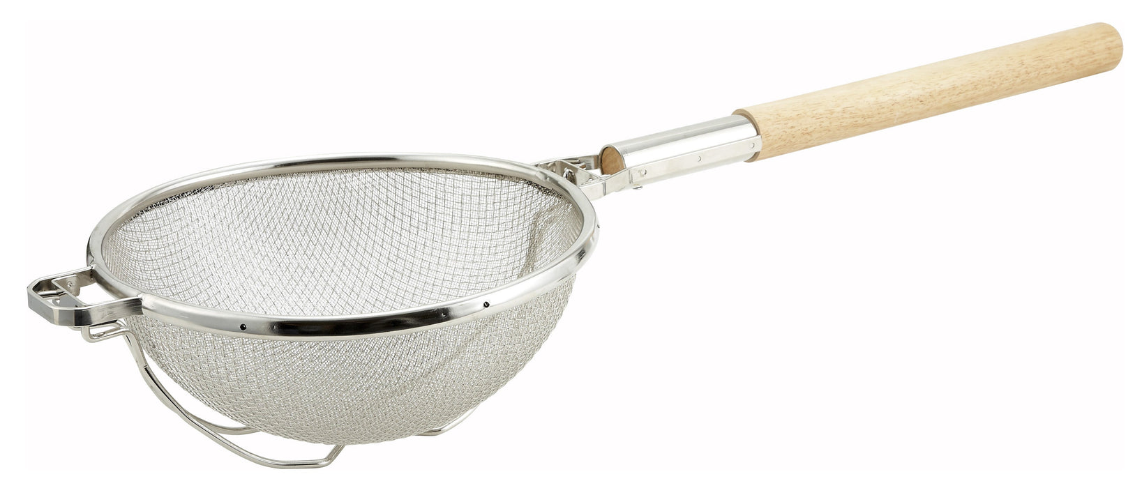 10-1/2" Double Mesh, Reinforced, Round Hdl, Nickle Plated (6 Each)-cityfoodequipment.com