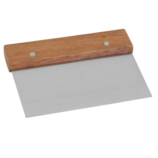 6" X 4" DOUGH SCRAPER WOOD HANDLE LOT OF 12 (Ea)-cityfoodequipment.com