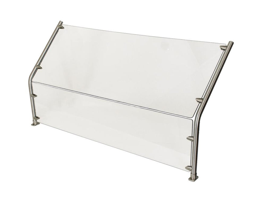 84" Cafeteria 45 Angled Sneeze Guard with Glass-cityfoodequipment.com