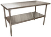 Compass 24 X 60" Steel Gauge Work Table w/Galvanized Undershelf-cityfoodequipment.com