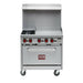 Iron Range Commercial Range, Natural Gas, 36"W, (2) 30,000 Btu Open Burners, 24" Griddle, 3-cityfoodequipment.com