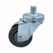 3" Gray Rubber Wheel 3/4"-10x1" Threaded Stem Swivel Caster With Top Lock Brake-cityfoodequipment.com