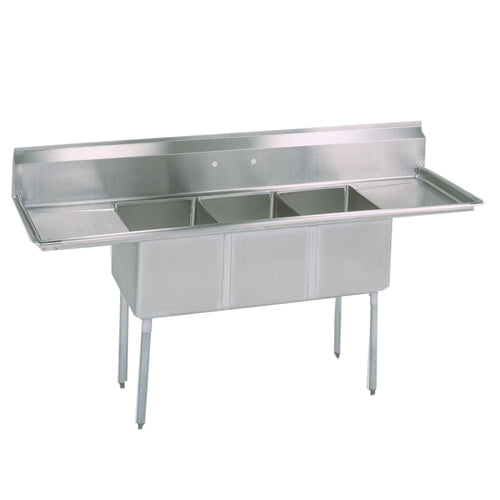 Three Compartment Sink .102"L x 23-13/16"W x 43-3/4"H . 18-cityfoodequipment.com