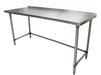 18 ga. S/S Work Table Open Base 1.5 Riser 72"Wx24"D-cityfoodequipment.com