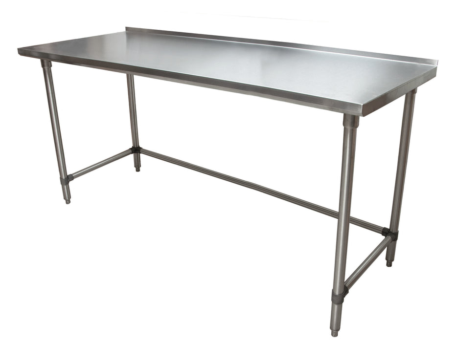 18 ga. S/S Work Table Open Base 1.5 Riser 72"Wx24"D-cityfoodequipment.com