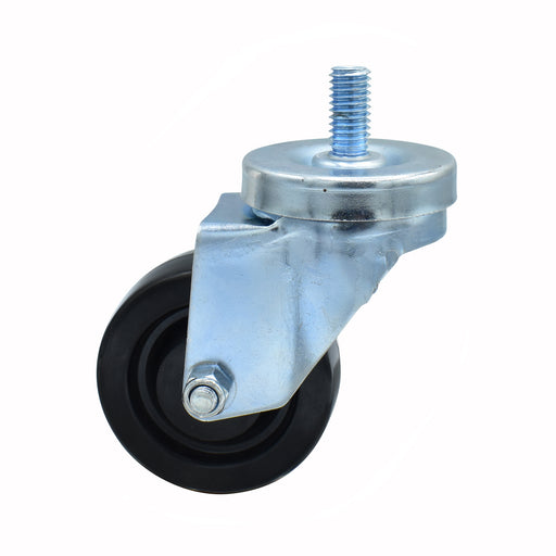 3" Polyolefin Wheel 1/2"-13x1" Threaded Stem Swivel Caster-cityfoodequipment.com