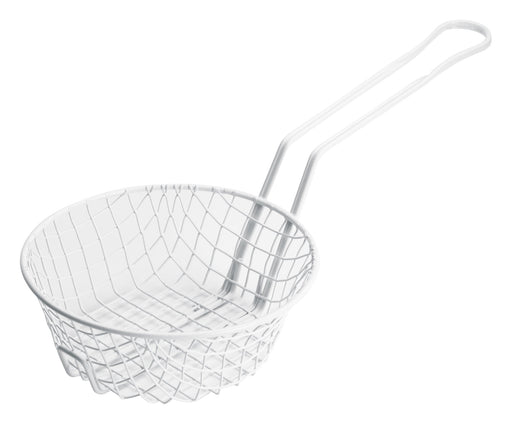 8" Breading Basket, Coarse Mesh, White Plastic Coating (12 Each)-cityfoodequipment.com