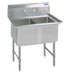 S/S 2 Compartments Sink, 10" Riser 24" x 24" x 14" D Bowls-cityfoodequipment.com