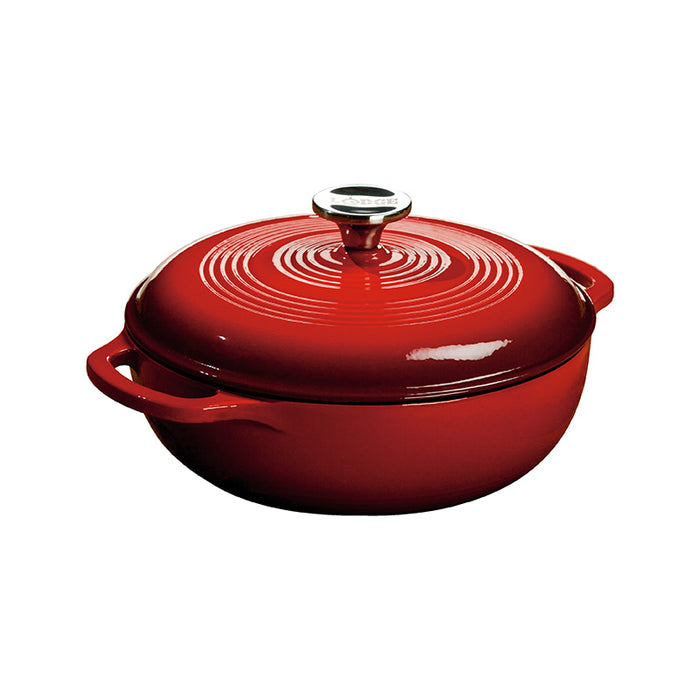 Lodge EC3D43 3 Quart Enamel DO, Red (QTY-1)-cityfoodequipment.com