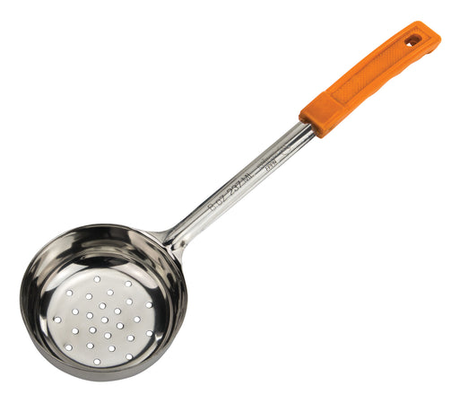 Winco Prime One-piece S/S 8oz Perf Food Portioner, Orange, NSF (12 Each)-cityfoodequipment.com