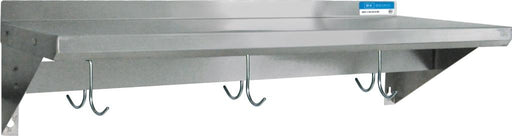 16 Ga T-304 Wall Shelf 14" x 48" W/ Pot Rack-cityfoodequipment.com