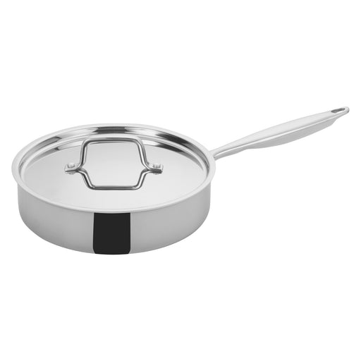 3qt Triply S/S Saute Pan w/ Cover (6 Set)-cityfoodequipment.com