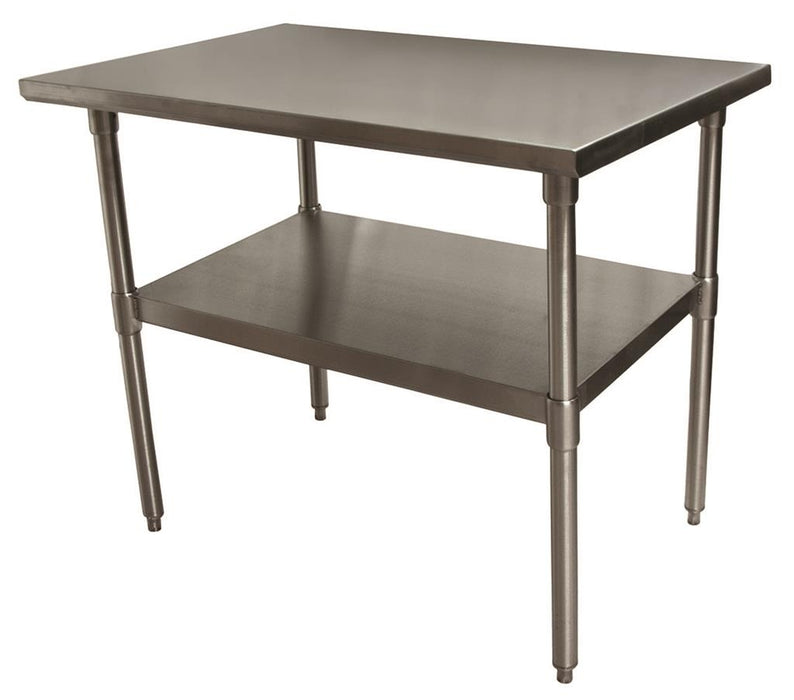 18 S/S Guage Work Table w/Galvanized Undershelf 48"Wx30"D-cityfoodequipment.com