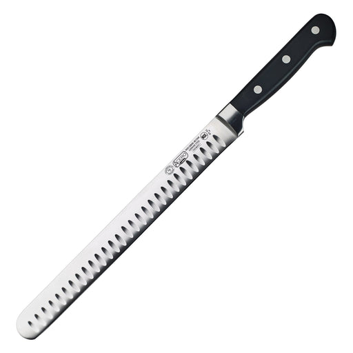 10" Fish/Roast Slicer w/Granton Edge, Triple Riveted, Full Tang Forged Blade (6 Each)-cityfoodequipment.com